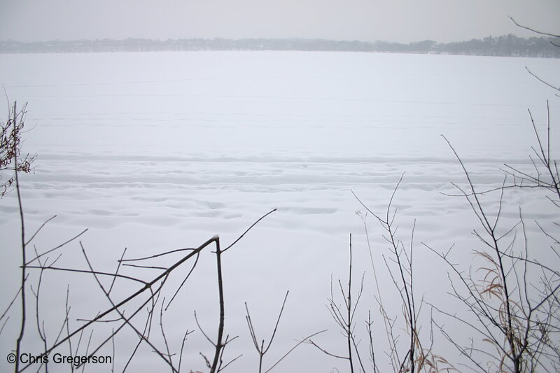 Photo of Lake Harriet Covered in Ice and Snow(3048)