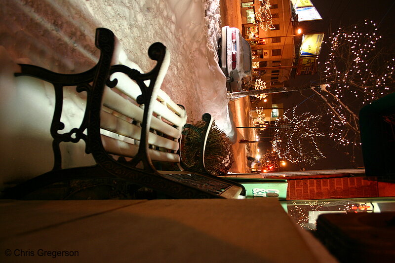 Photo of Bench on 43rd Street at Night(3080)