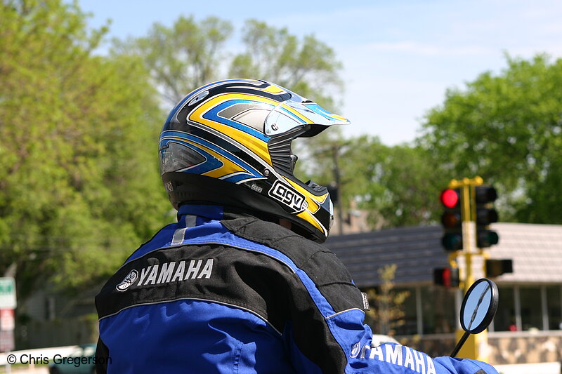 Photo of Motorcyclist in Helmet(3181)