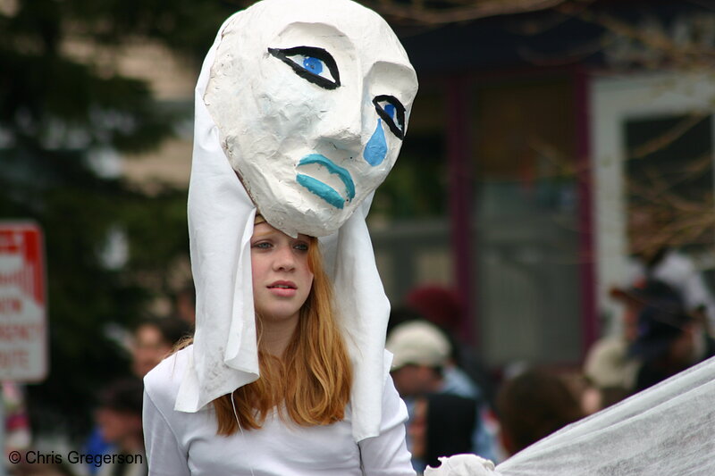 Photo of Girl in White Costume, May Day Parade(3208)