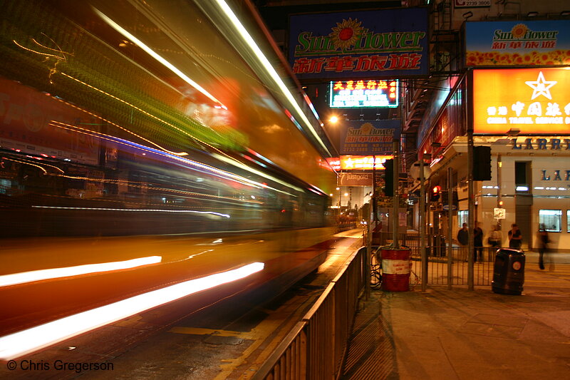 Photo of Hong Kong Bus at Night(3220)