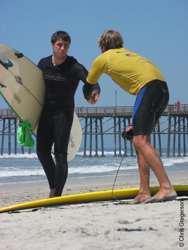 Photo of Men Shaking Hands Before Surfing Competition(4286)