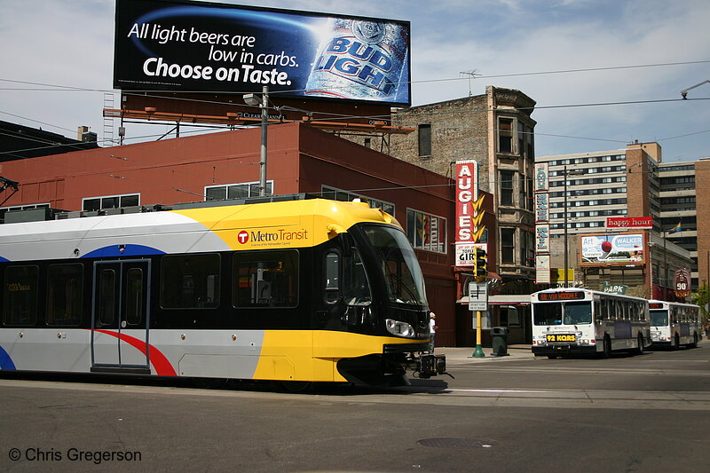 Photo of Light Rail Train and Buses(4493)