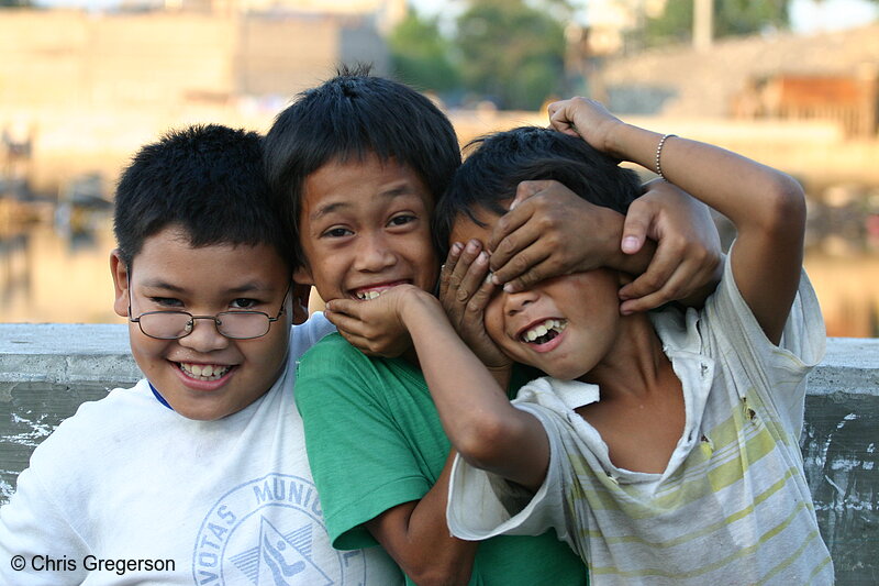 Photo of Young Boys Clowning/acting Silly in Manila(4632)