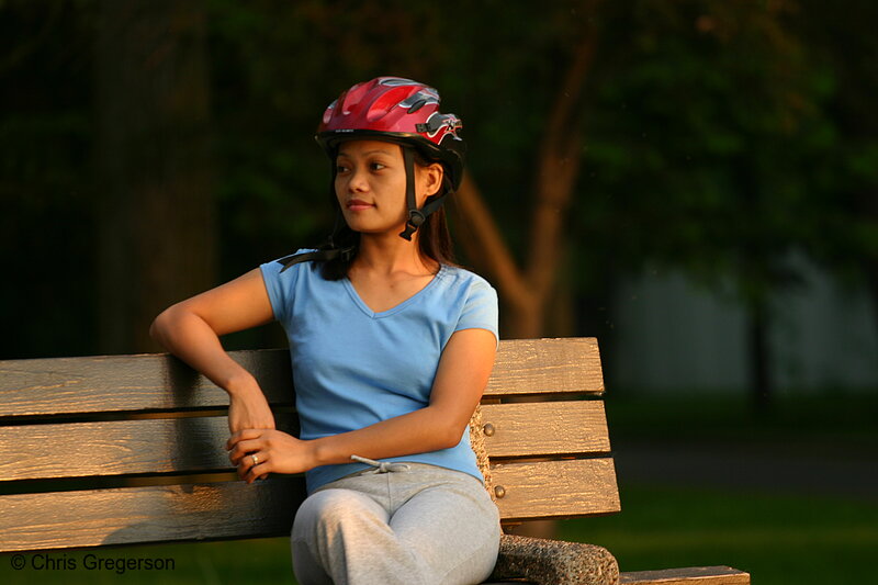 Photo of Young Woman Resting During a Bike Ride(4639)