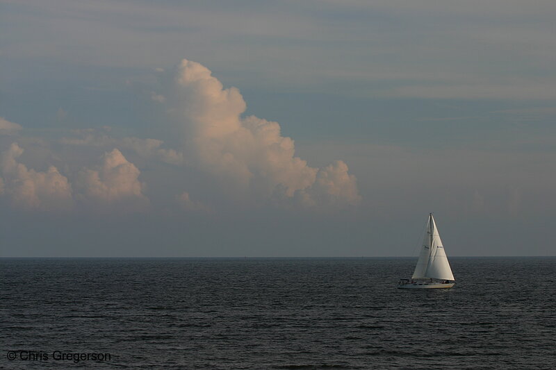 Photo of Sailboat and Cloudscape on the Atlantic Ocean(4930)