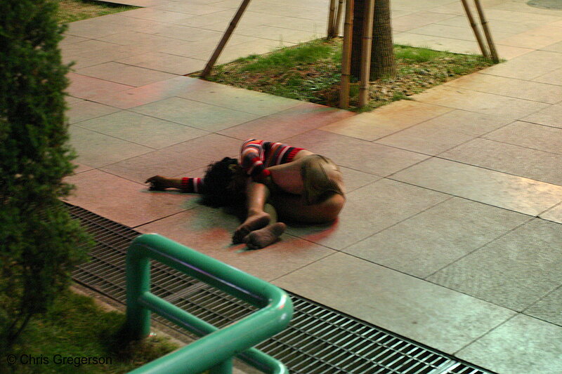 Photo of Person Sleeping on the Street, Guilin, China(5113)