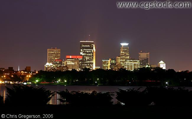 Photo of Minneapolis Skyline at Night from Across Lake Calhoun(5462)