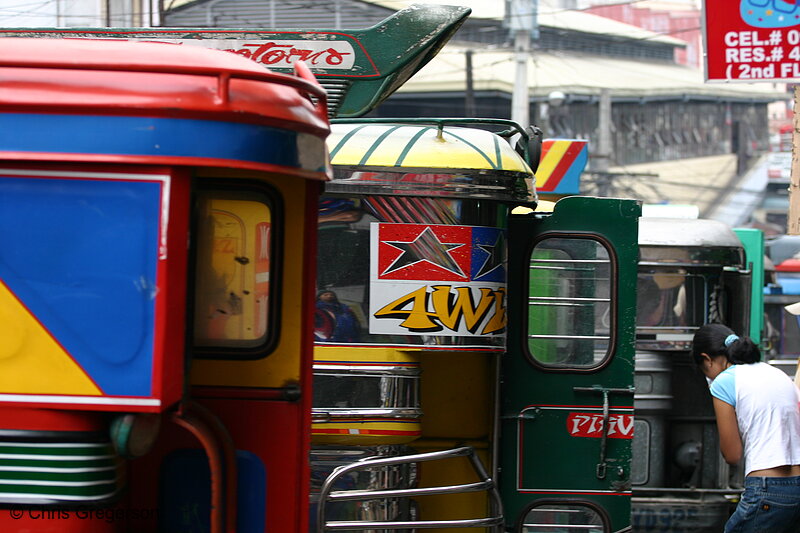 Photo of A Row of Colorful Jeepneys in Baguio City, Philippines(5736)