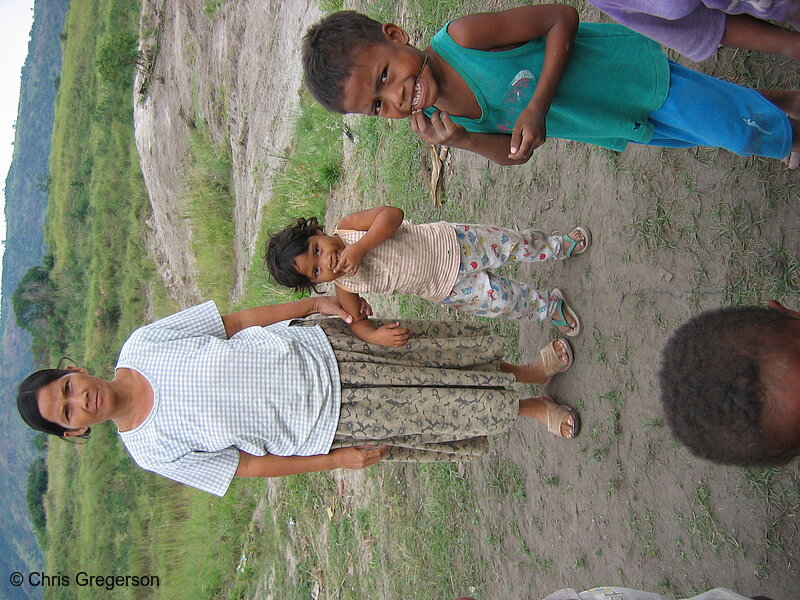 Photo of Woman Posing with Granddaughter and Kids from Aeta Settlement Village(6018)