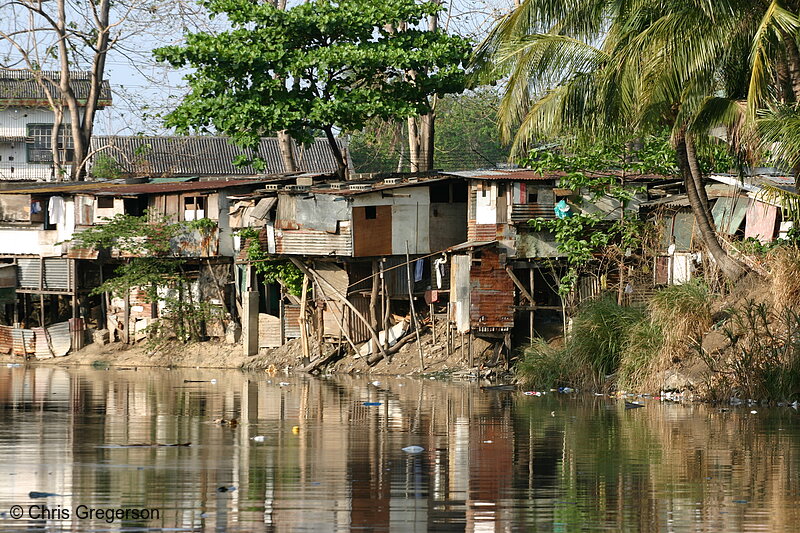 Photo of Houses on Stilts along a River in Bacoor, Cavite(6116)