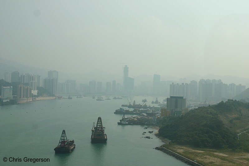 Photo of Hong Kong Harbour from Bridge on the Road to Shenzhen(6156)