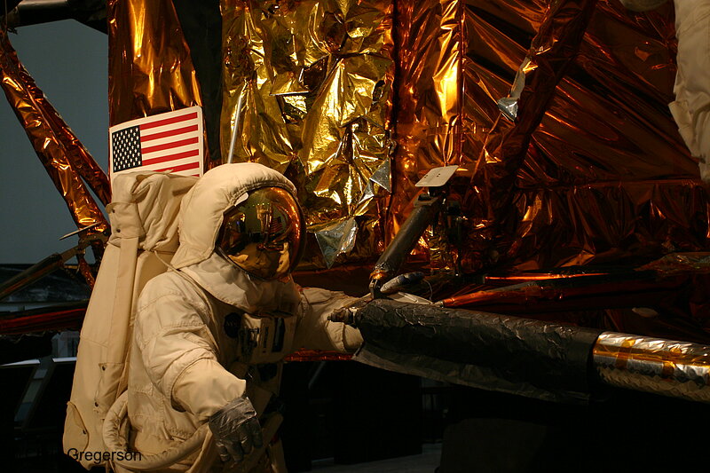 Photo of Astronaut and Lunar Lander Exhibit(6221)