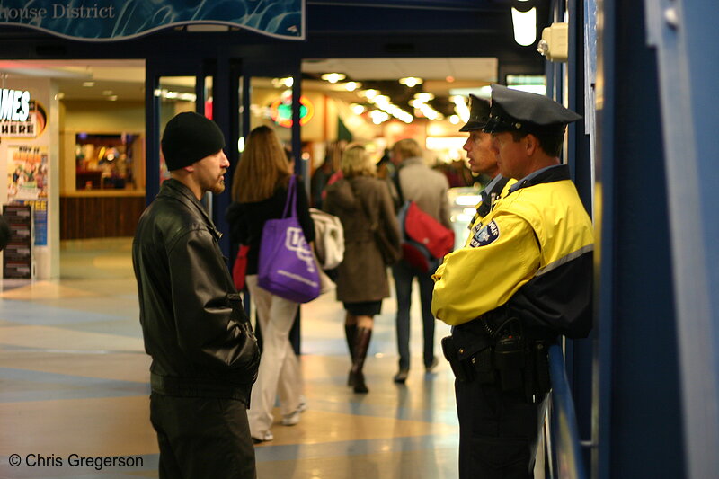 Photo of Minneapolis Police in Conversation on a Skyway(6275)
