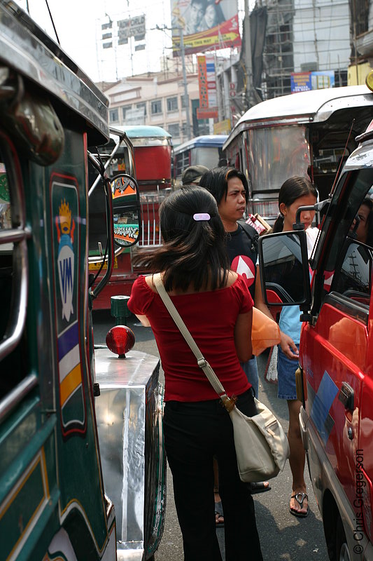 Photo of Pedestrians Among the Jeepneys, Divisoria, Manila(6280)