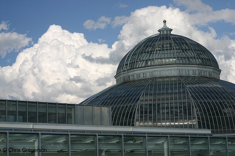 Photo of Dome of the Como Park Conservatory with Clouds(6405)