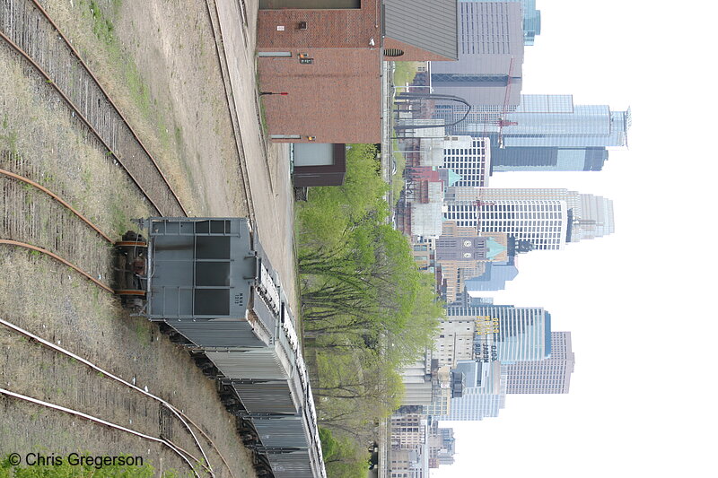 Photo of Minneapolis Skyline and Rail Yard from the U of M.(6584)