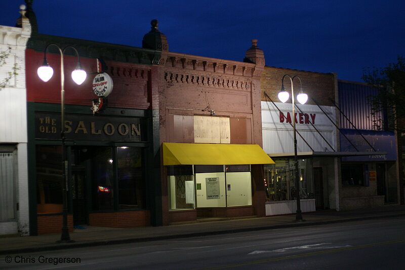 Photo of Storefronts on Knowles Avenue at Night(6820)