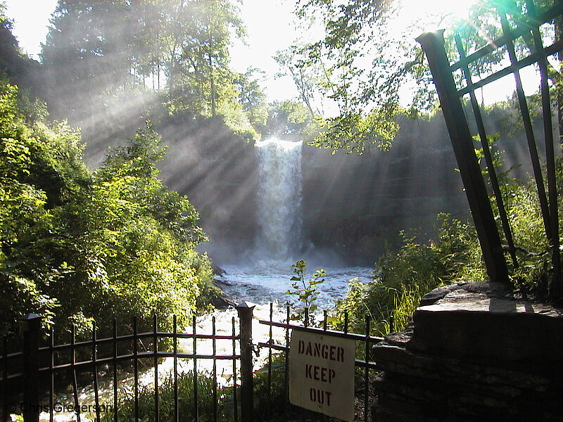 Photo of Minnehaha Falls with Mist and Sunbeams(703)