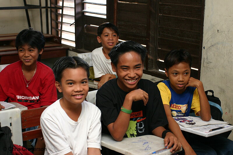 Photo of Boys in Fifth Grade Classroom, Philippines(7289)